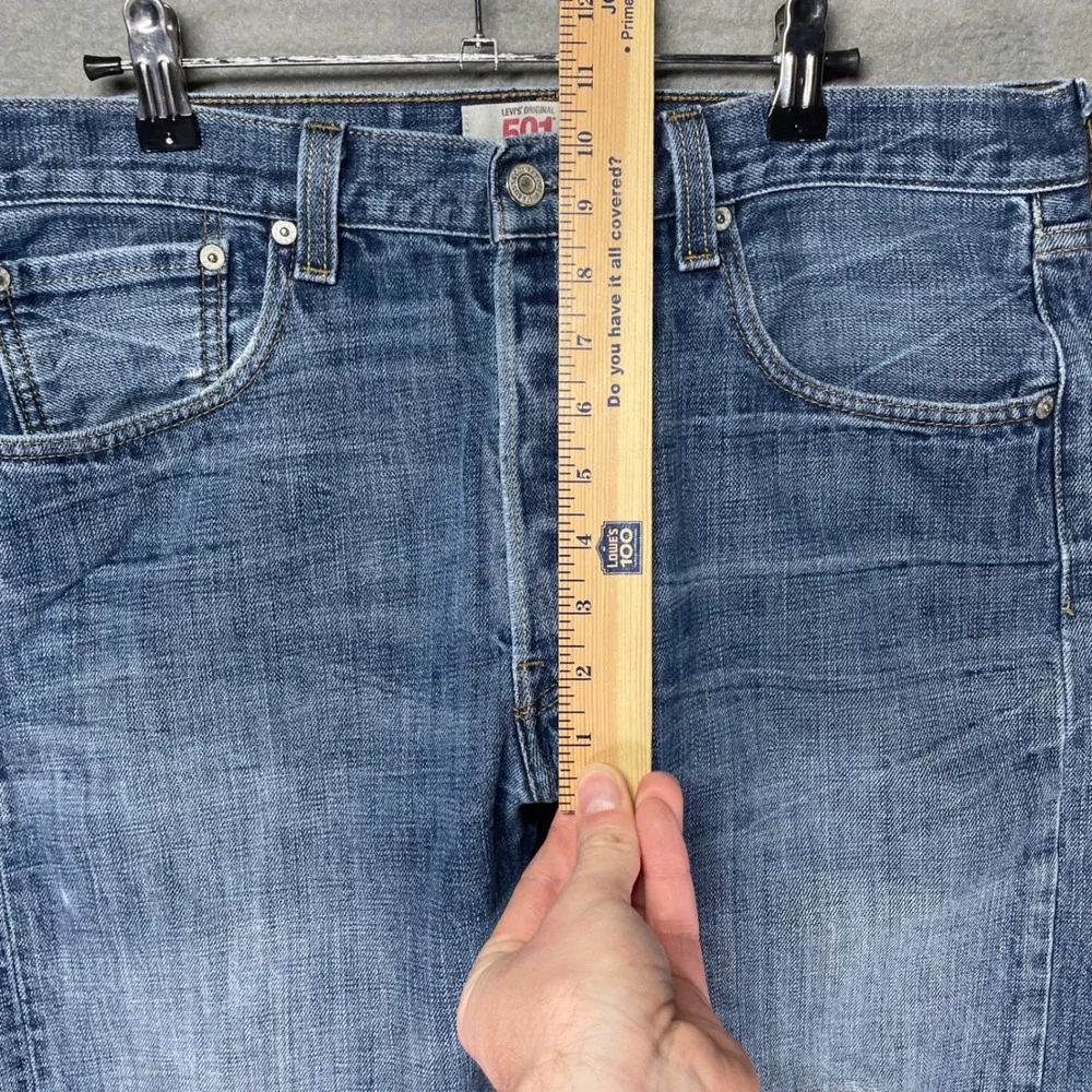 Levis 501 Jeans Mens 33x31 Blue Straight‎ Leg Button Fly Denim Faded Mexico